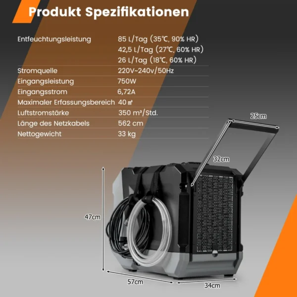 Oro sausintuvas 57x34x47cm., pilkos/juodos spalvos