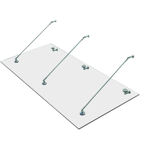 Skaidrus stogelis virš durų Homcom 200x90x1,2cm., sidabrinės spalvos