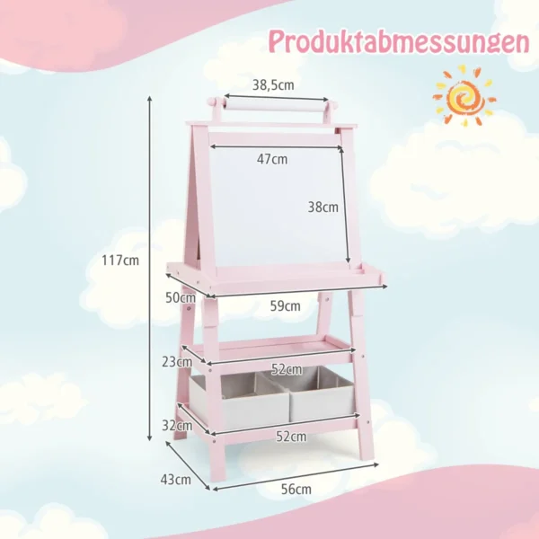 Dvipusė piešimo lenta 59x50x117cm., įvairių spalvų