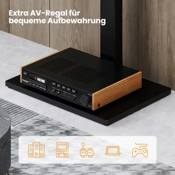 Televizoriaus stovas 66x40x111,5cm., juodos spalvos