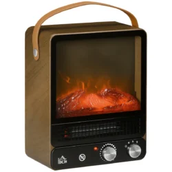 Elektrinis židinys Homcom 30,3x17,5x37,4cm., rudos/juodos spalvos