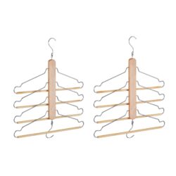 Drabužių pakabos 2vnt., šviesiai rudos/sidabrinės spalvos