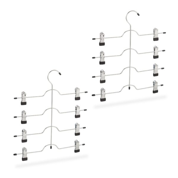 Kelnių pakabos 2vnt., juodos/sidabrinės spalvos